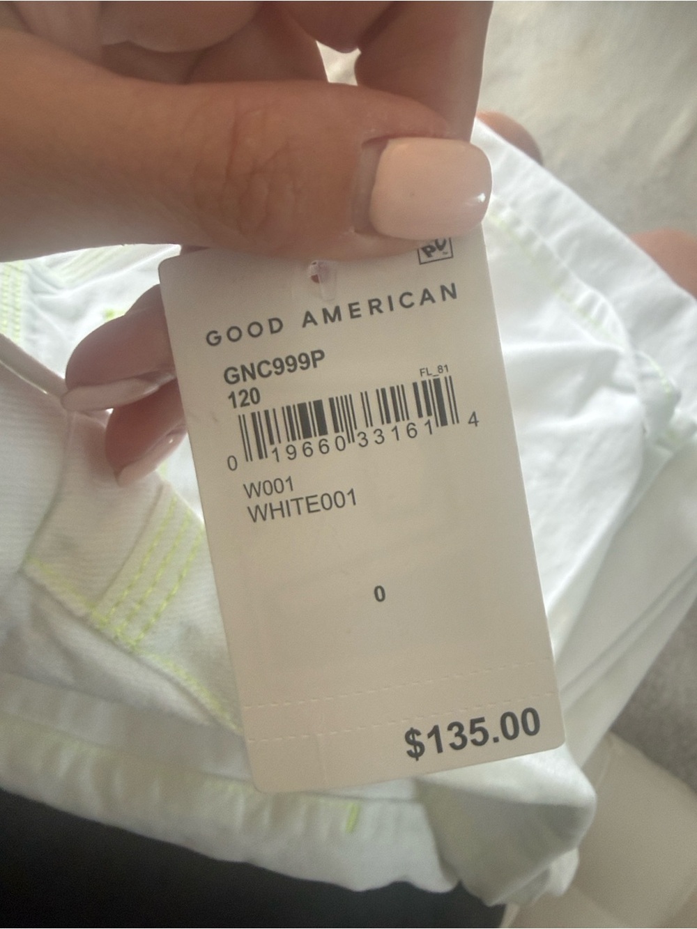 NEW Good American Good 90’s white Utility jeans Pants 0/25 - Picture 6 of 6